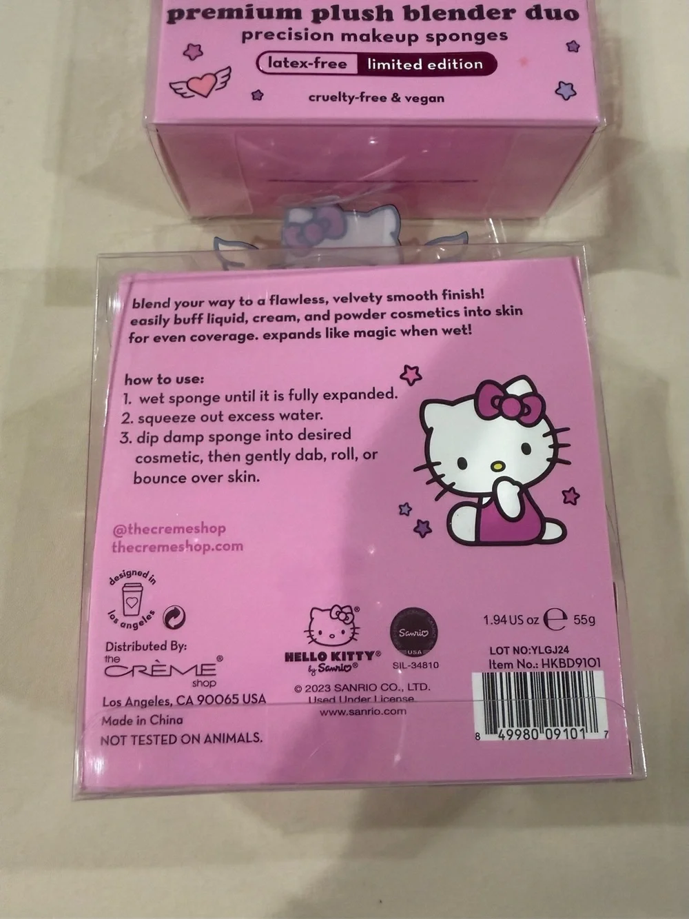 2 pack Crème x Hello Kitty Premium Plush Blender Duo Pink Mix Sanrio Y2K gift